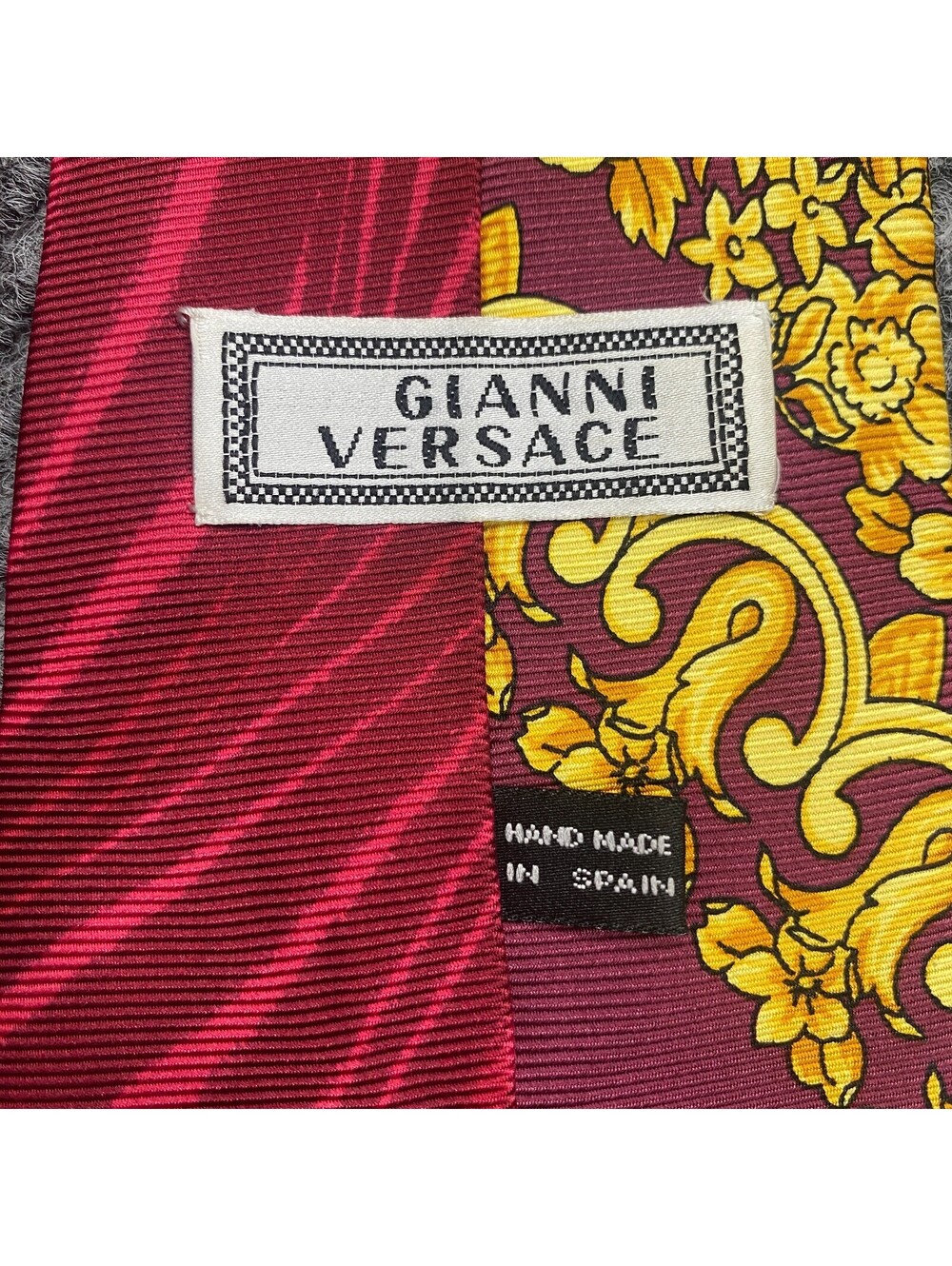 Gianni Versace Vintage Foral Abstract Tie Hand Made In Spain Silk Necktie *READ - Picture 6 of 13